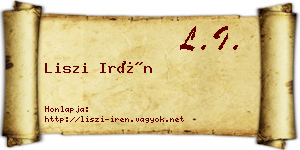 Liszi Irén névjegykártya